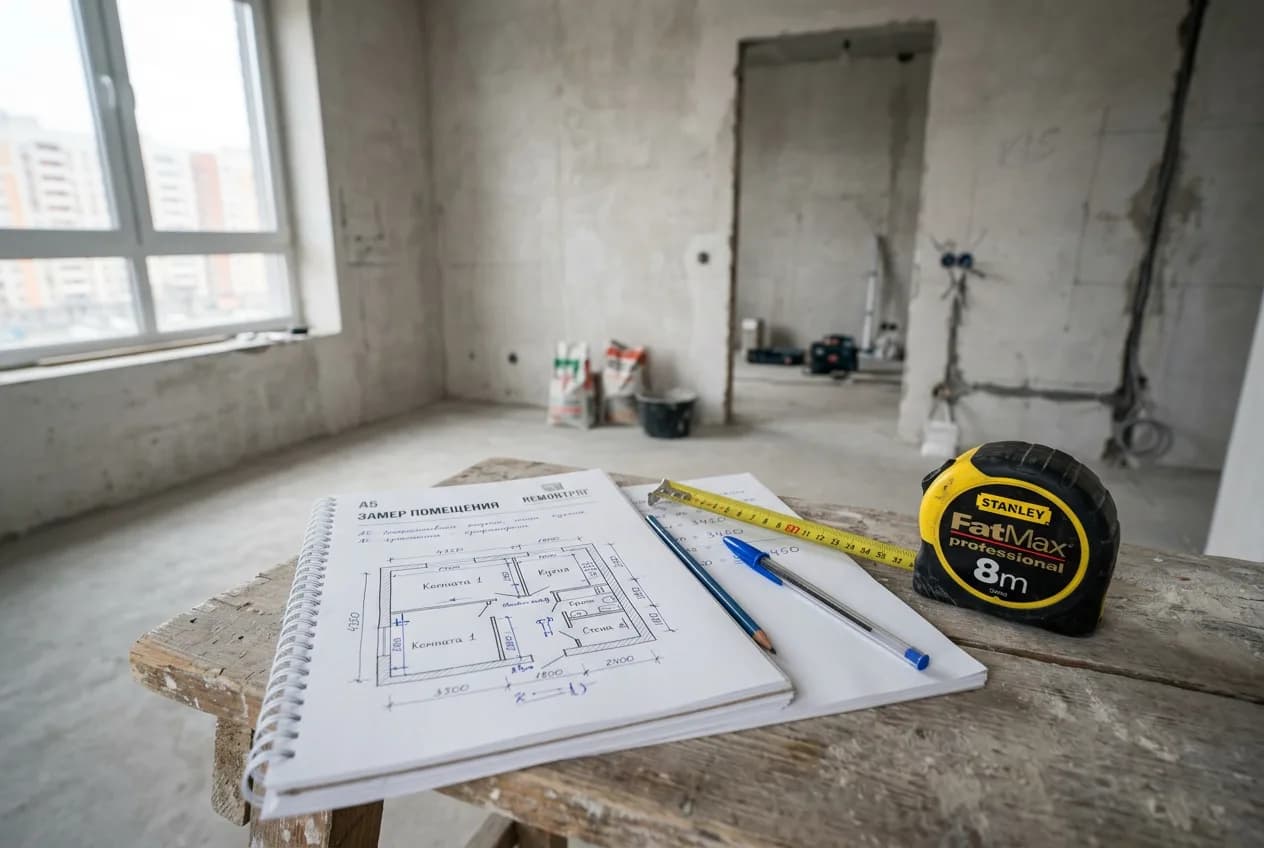 Выезд замерщика: замер помещения и подготовка детальной сметы по объекту